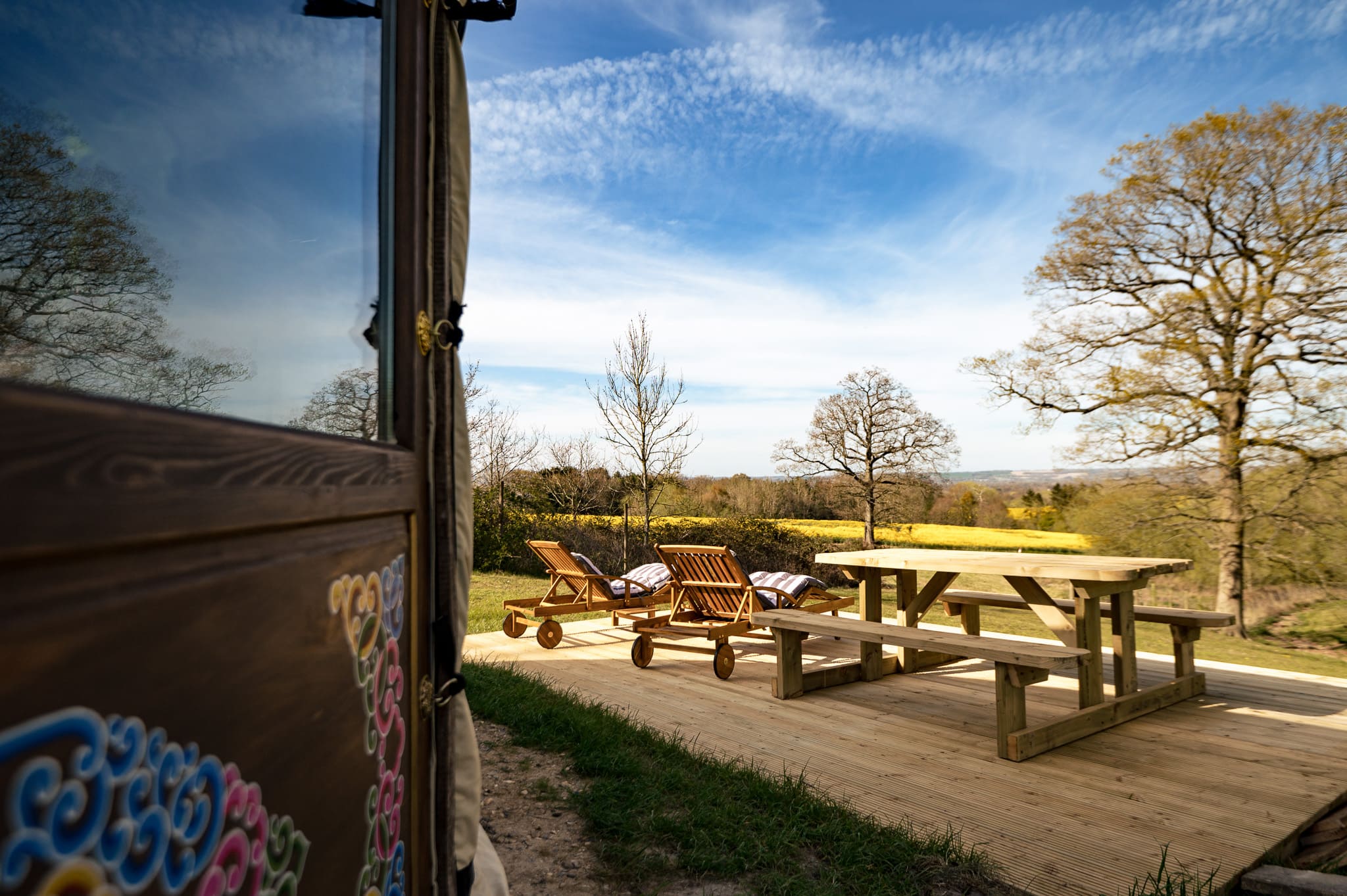 Brenchley Glamping - the view from the Yurt